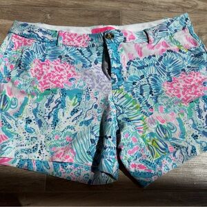 Lilly Pulitzer Pink, Aqua & Blue Floral Shorts